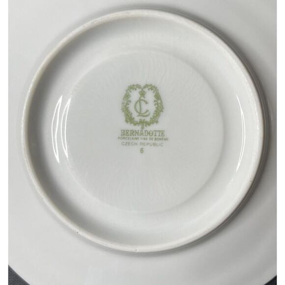 Vintage Bernadotte Porcelain Fine China‎ Cup and Saucer Rose Pattern w Gold Trim - Picture 10 of 10